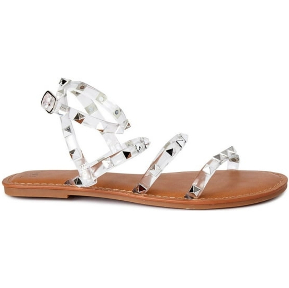 Time and Tru Silver Studded Gladiator Sandals Size 9